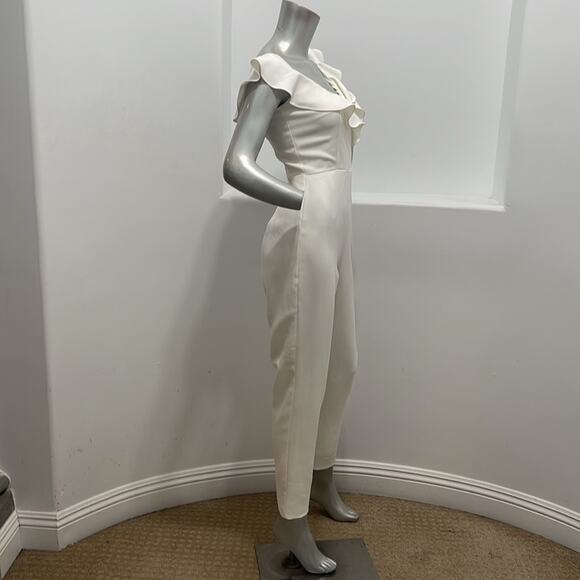 Lavish Alice White Frill Jumpsuit Size 4 - Picture 9 of 16